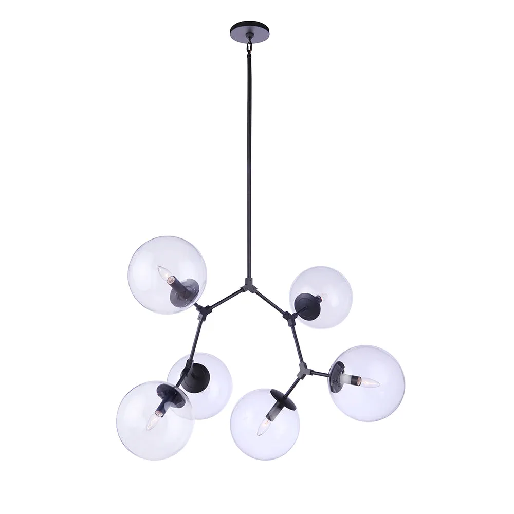 Epiphany 6 Light Chandelier - Black