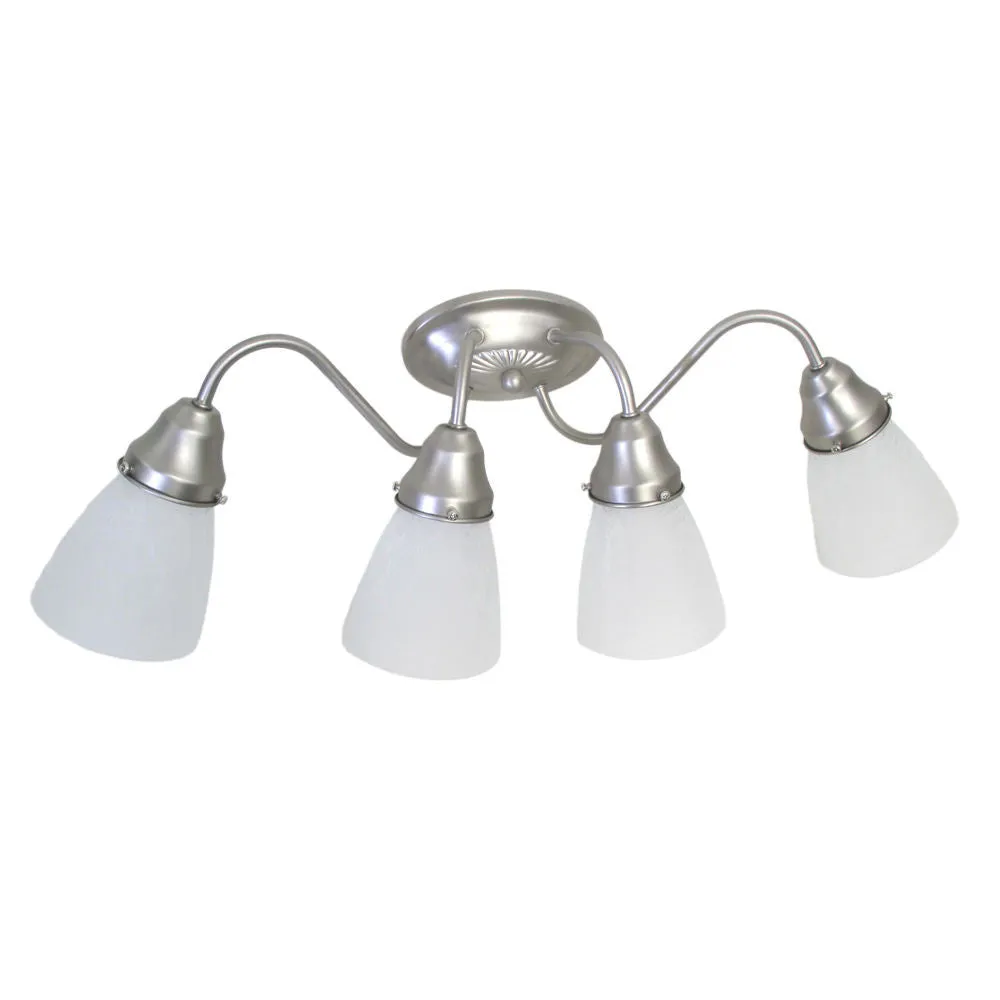 Epiphany Lighting 106034 BN-CLG8 Four Light Bath Wall Fixture in Brushed Nickel Finish