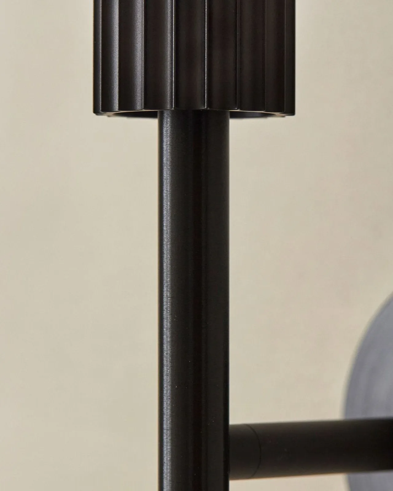 Fluted Brushed Black Wall Light | Attalos