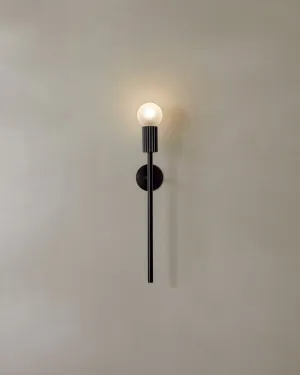 Fluted Brushed Black Wall Light | Attalos