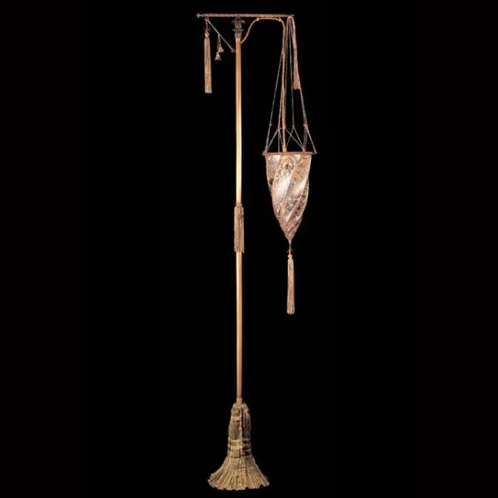 Fortuny Style Floor Lamp In 7 Murano Glass Colours