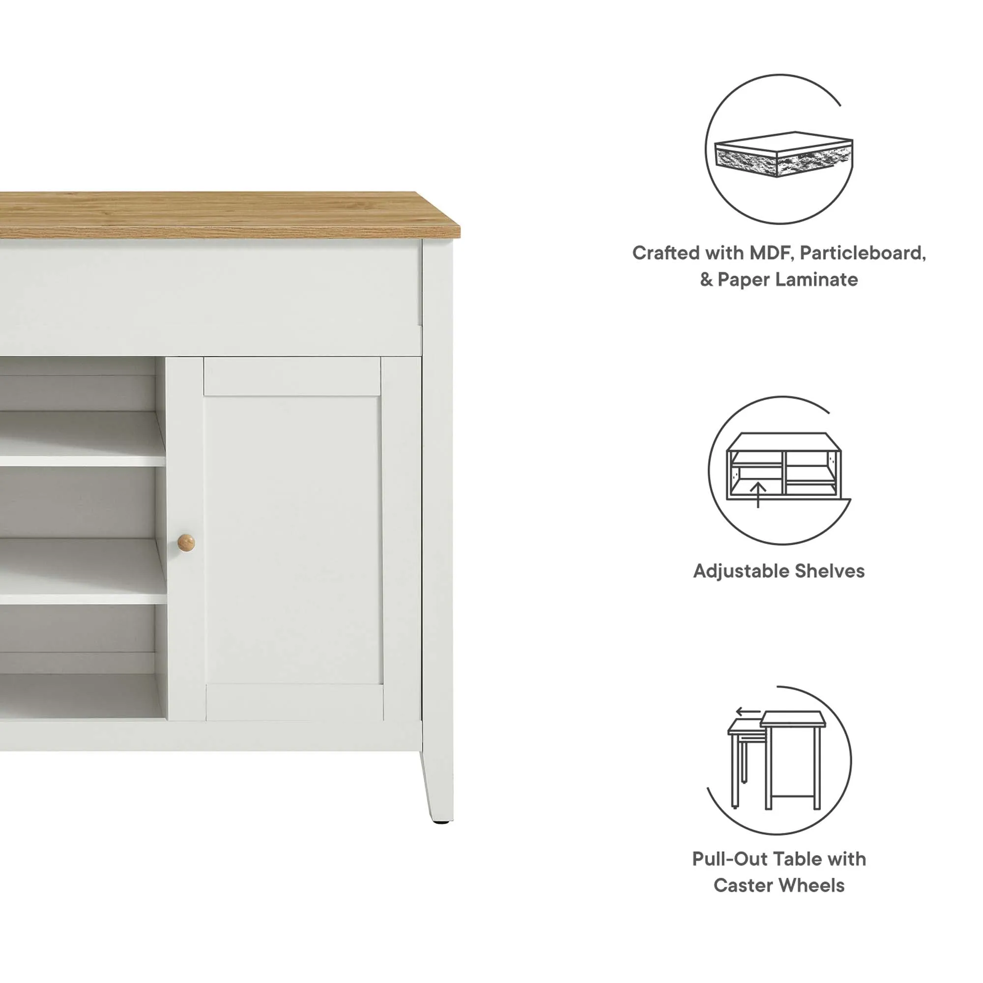 Garland Kitchen Island by Modway