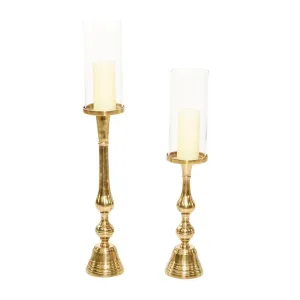 GOLD ALUMINUM HURRICANE LAMP