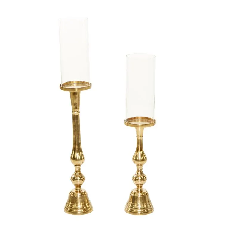 GOLD ALUMINUM HURRICANE LAMP