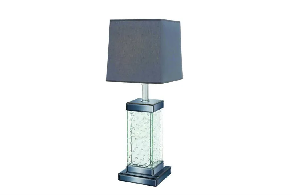GRAY GLASS GLAM TABLE LAMP