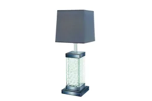 GRAY GLASS GLAM TABLE LAMP