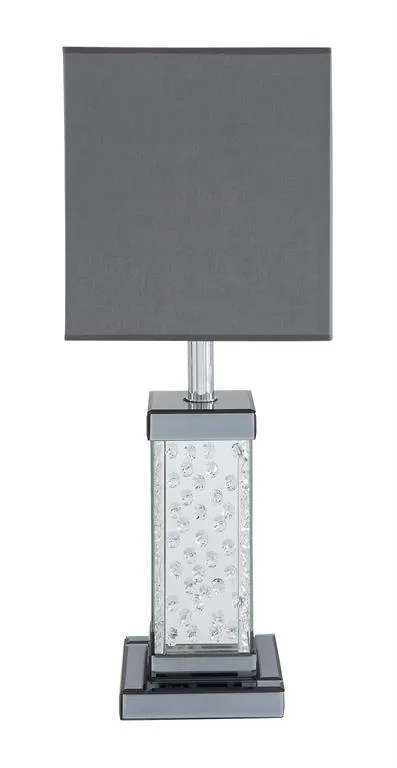 GRAY GLASS GLAM TABLE LAMP