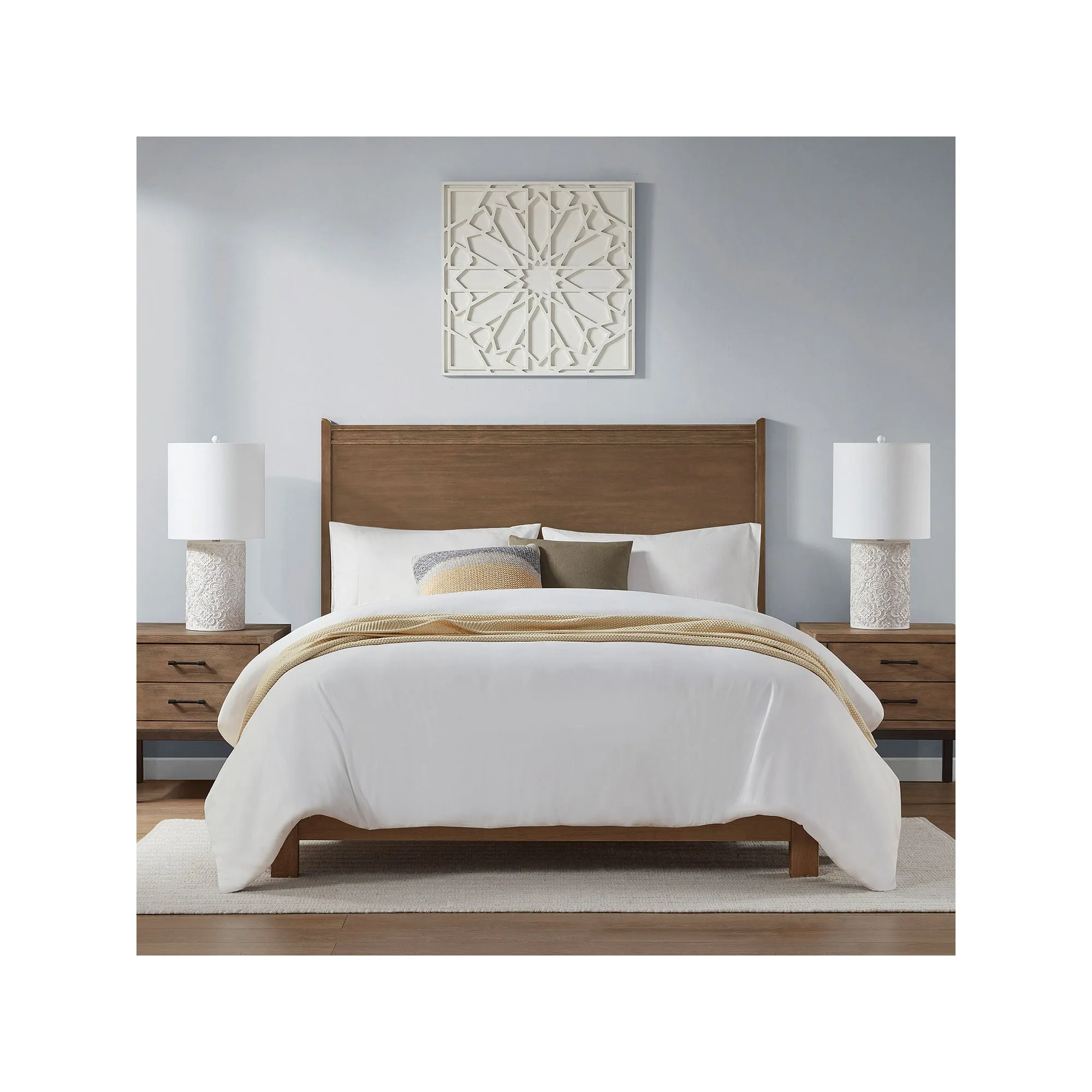 Hampton Hill Ashbourne Embossed Floral Resin Table Lamp - IVORY ONE SIZE