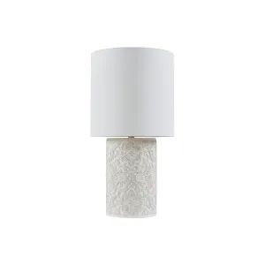 Hampton Hill Ashbourne Embossed Floral Resin Table Lamp - IVORY ONE SIZE