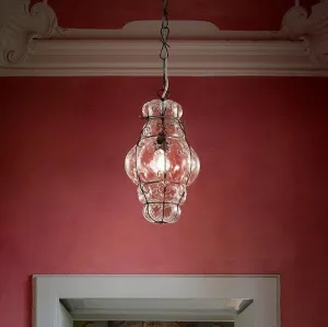 Hand-Blown Timeless Venetian Pendant Ceiling Lamp in Two Sizes