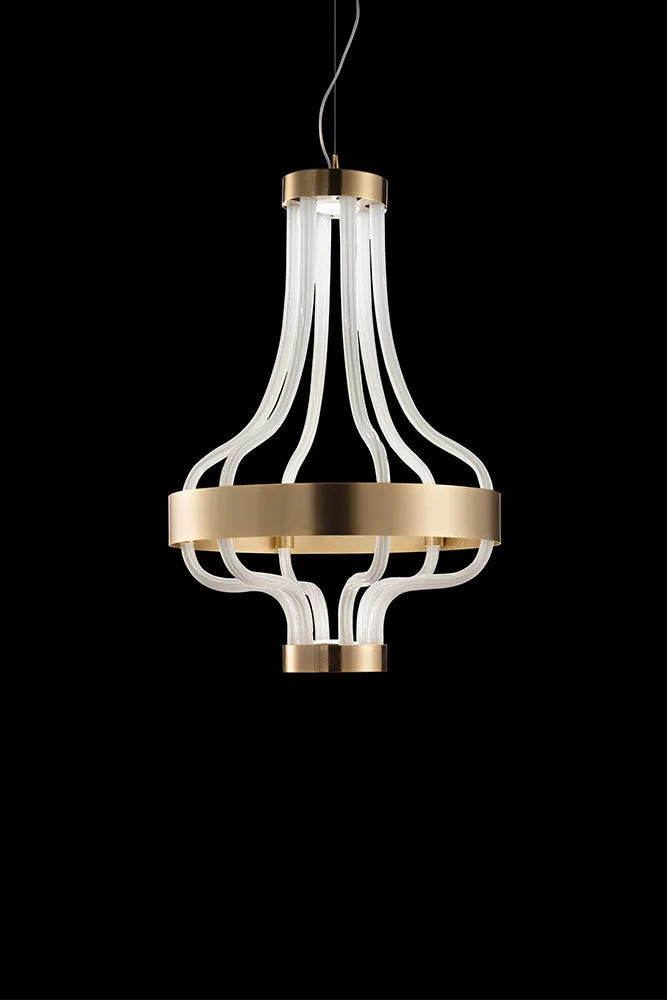Handcrafted Elegant Contemporary Large Chandelier With And Murano Glass Tubes