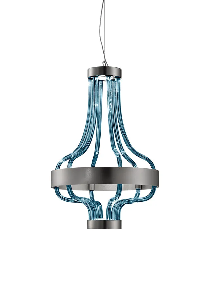 Handcrafted Elegant Contemporary Large Chandelier With And Murano Glass Tubes