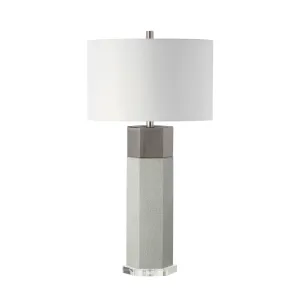 Hex Table Lamp - Faux Shagreen
