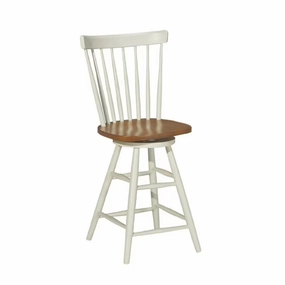 International Concepts S60-2902 24'' Copenhagen Swivel Stool, Heritage Oak/Pearl