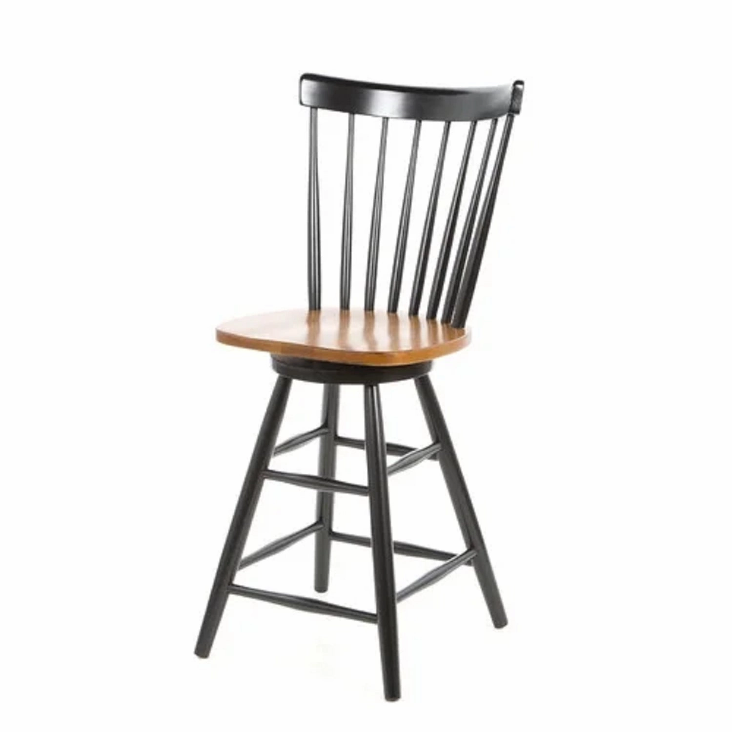 International Concepts S60-2902 24'' Copenhagen Swivel Stool, Heritage Oak/Pearl