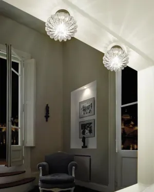 Italian Hand Blown Crystal Ceiling Light
