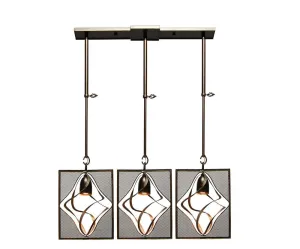 Kalco Lighting 2696-1VI Oxford Collection Three Light Island Pendant Chandelier in Vintage Iron Finish