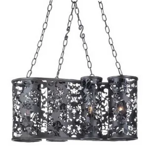 Kalco Lighting B2535 EB Ophelia Collection Four Light Pendant Chandelier in Ebony Finish