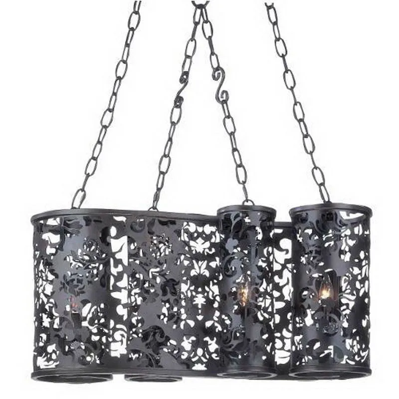 Kalco Lighting B2535 EB Ophelia Collection Four Light Pendant Chandelier in Ebony Finish