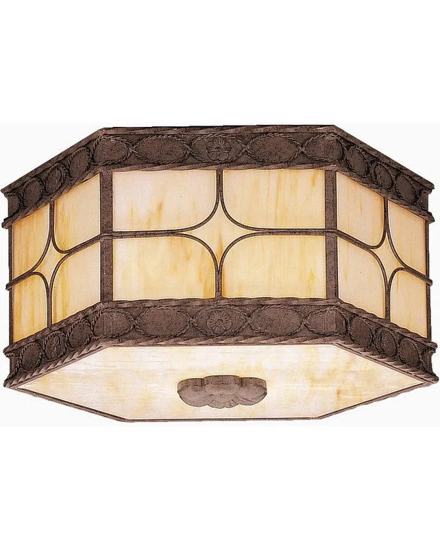 Kichler Lighting 410979 OI Palencia Collection LED GU24 Outdoor Exterior Ceiling Light in Olde Iron Finish