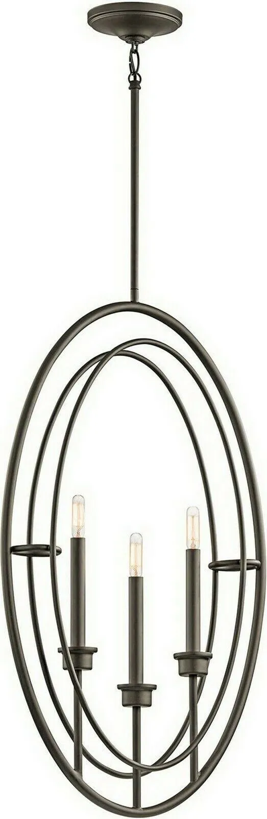 Kichler Lighting 43731 OZ Imogen Collection Three Light Hanging Pendant Chandelier in Olde Bronze Finish