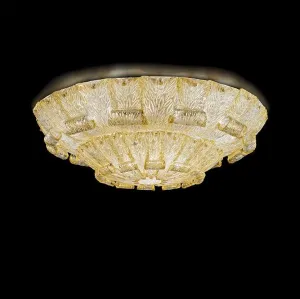 Large Classic Amber Murano Glass Flush Ceiling Lamp Ø122cm