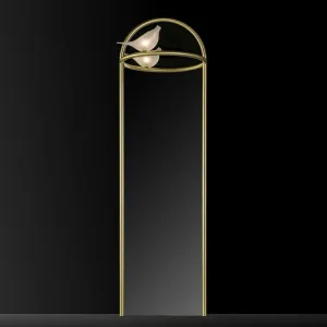 Luxury Brass Floor Standing Mirror with Dove Detail & Clothes Rod