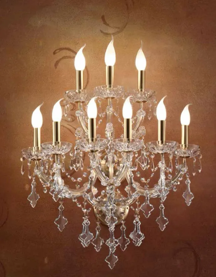 Luxury Crystal Wall Sconce With 9 Arms