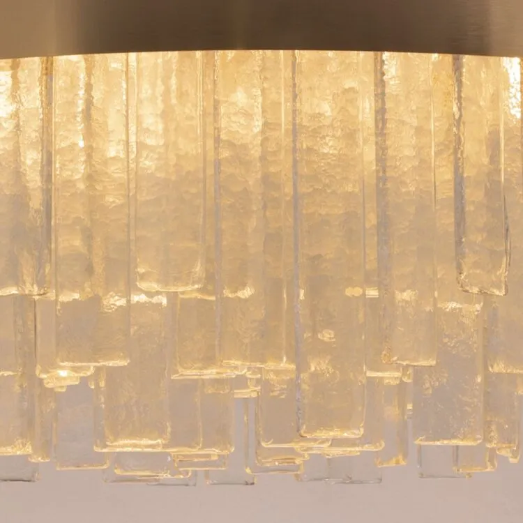Luxury Round Chandelier With Float Glass & Brass Frame