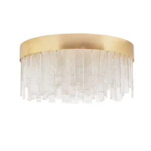 Luxury Round Chandelier With Float Glass & Brass Frame