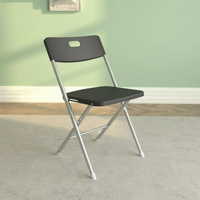 Mainstays 37664PLB4E Resin Seat & Back Folding Chair, Black, 4 Count