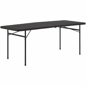 Mainstays MS95-005-076-04 6 Foot Bi-Fold Plastic Folding Table, Black