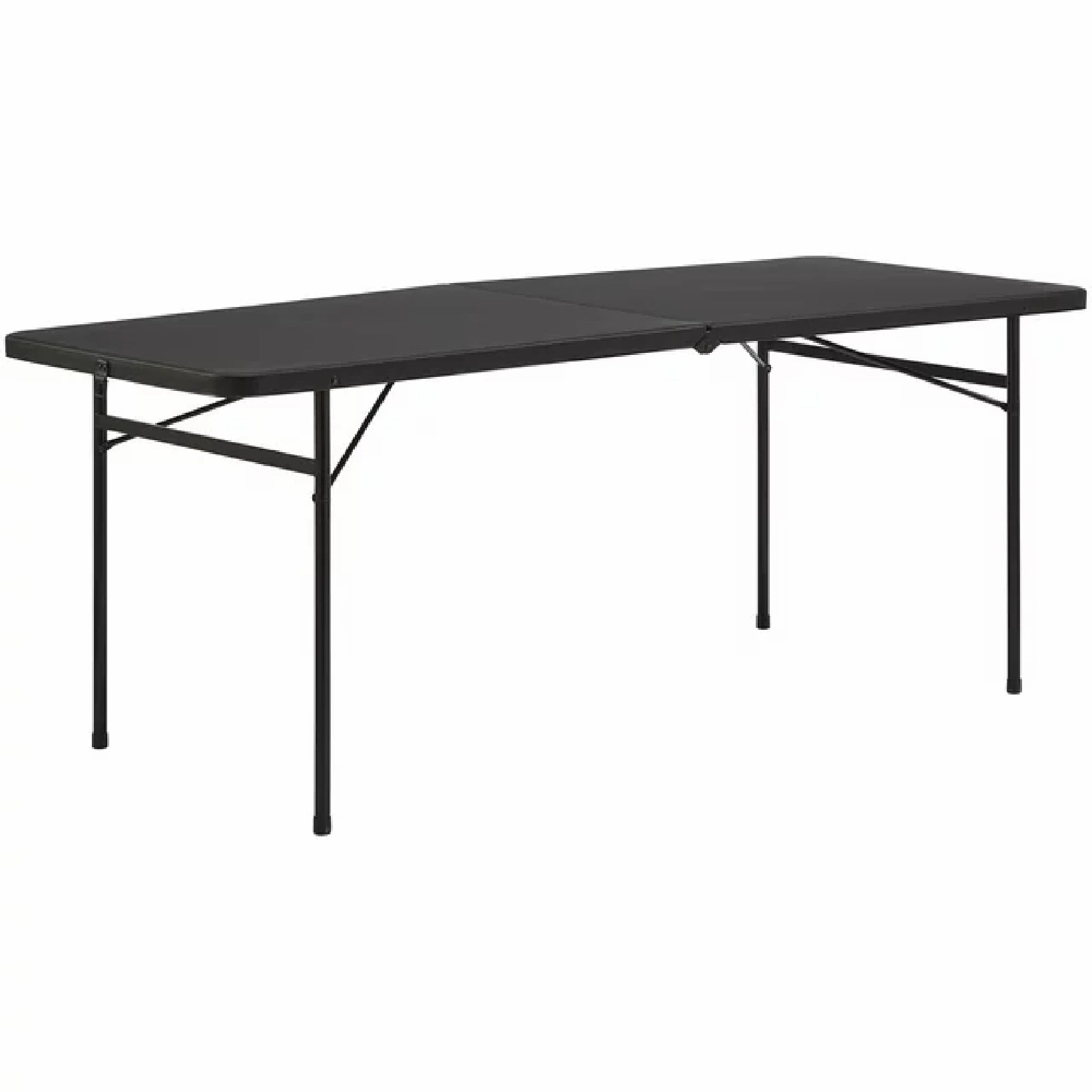 Mainstays MS95-005-076-04 6 Foot Bi-Fold Plastic Folding Table, Black