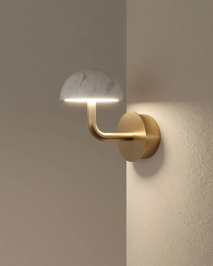 Marble and Curved Arm Wall Light