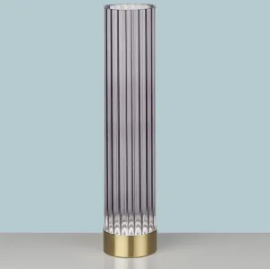 Medium LED Borosilicate Glass Table Lamp with Handcrafted Metal Details