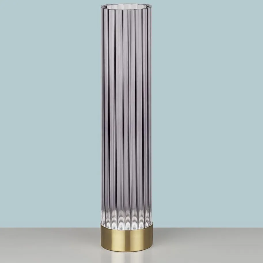 Medium LED Borosilicate Glass Table Lamp with Handcrafted Metal Details