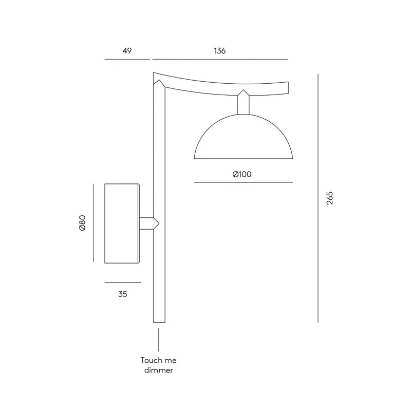 Minimalist Black Dome Wall Light