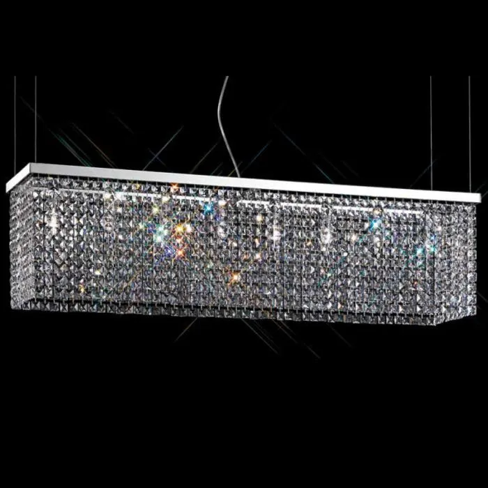 Modern Dining Table Chandelier With 30% Lead Crystal Octagons By Asfour