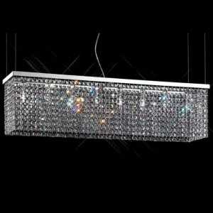 Modern Dining Table Chandelier With 30% Lead Crystal Octagons By Asfour