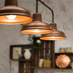 Modern Italian Industrial Three Light Pendant Light