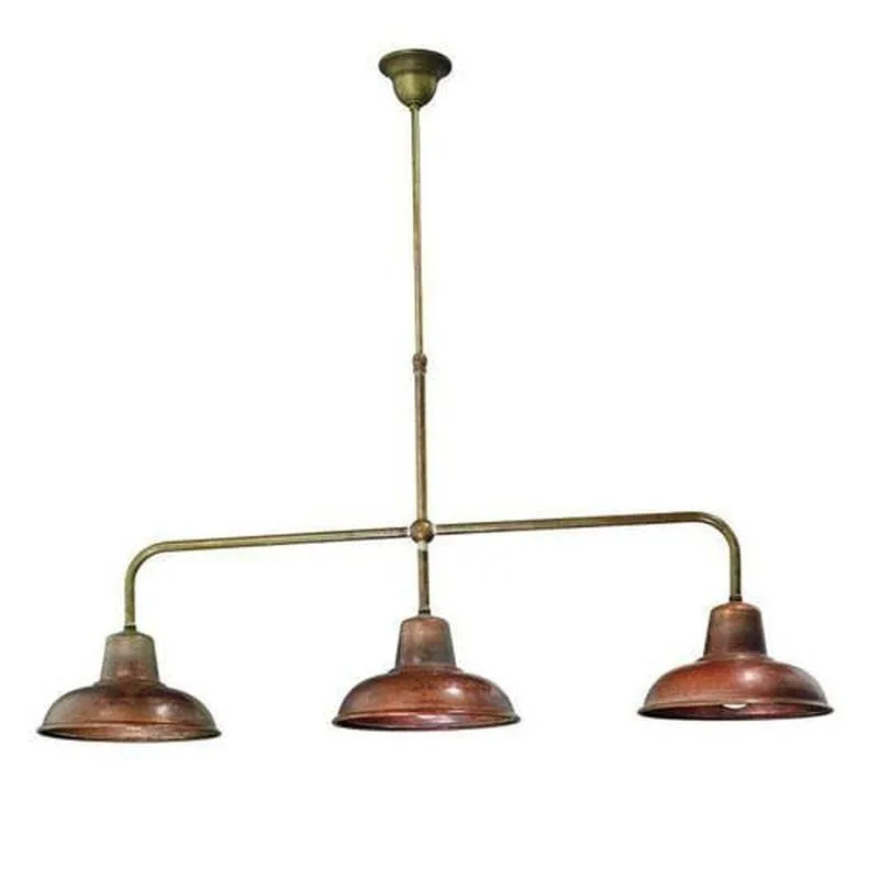 Modern Italian Industrial Three Light Pendant Light