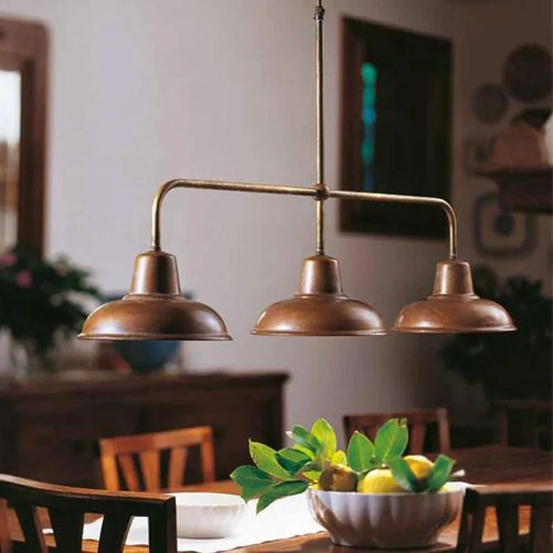 Modern Italian Industrial Three Light Pendant Light