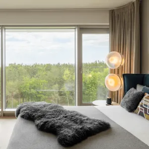 Mouth-Blown Double Glass Floor Lamp | Lens