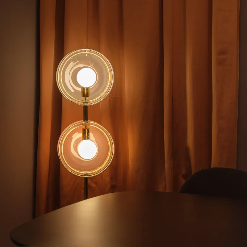 Mouth-Blown Double Glass Floor Lamp | Lens