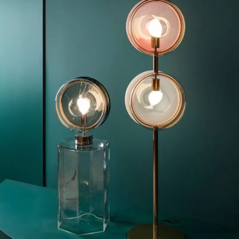Mouth-Blown Double Glass Floor Lamp | Lens