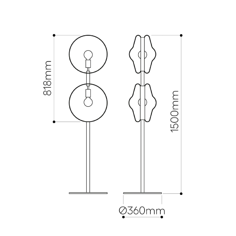 Mouth-Blown Double Glass Floor Lamp | Lens
