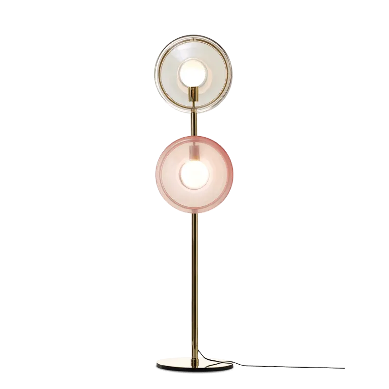 Mouth-Blown Double Glass Floor Lamp | Lens