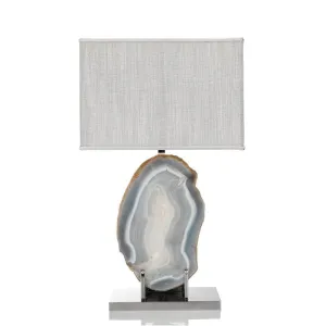 Natural Grey Agate Stone Table Lamp