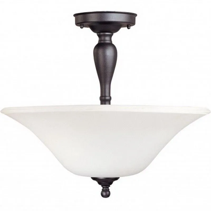Nuvo Lighting 60-1927 Dupont Collection Three Light Energy Star Efficient GU24 Convertible Semi Flush or Hanging Pendant  in Dark Chocolate Finish