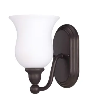 Nuvo Lighting 60-2437 Glenwood Collection One Light Energy Star Efficient Fluorescent GU24 Wall Sconce in Sudbury Bronze Finish